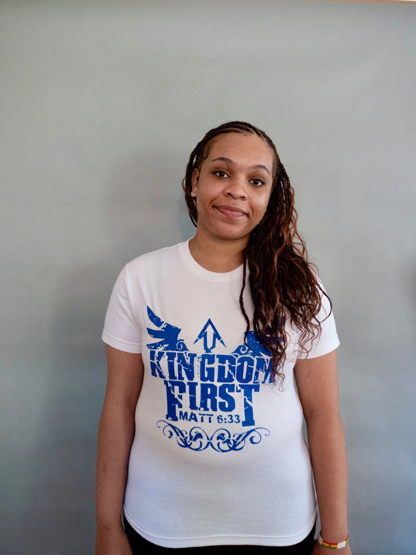 Kingdom 1st T-shirt (White with Blue Print)