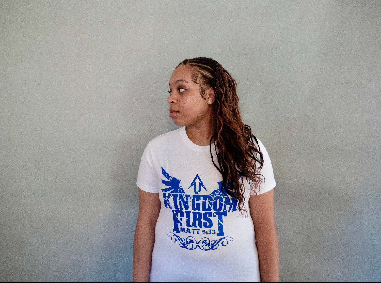 Kingdom 1st T-shirt (White with Blue Print)