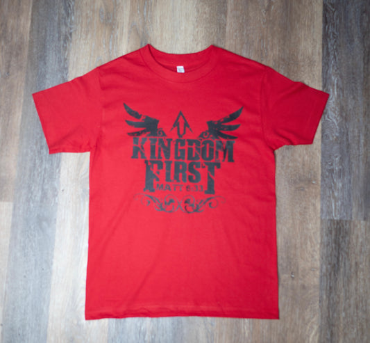 Kingdom 1st T-shirt (Red with Black Print)