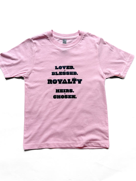 Youth Royalty Pink T-shirt (Black Print)