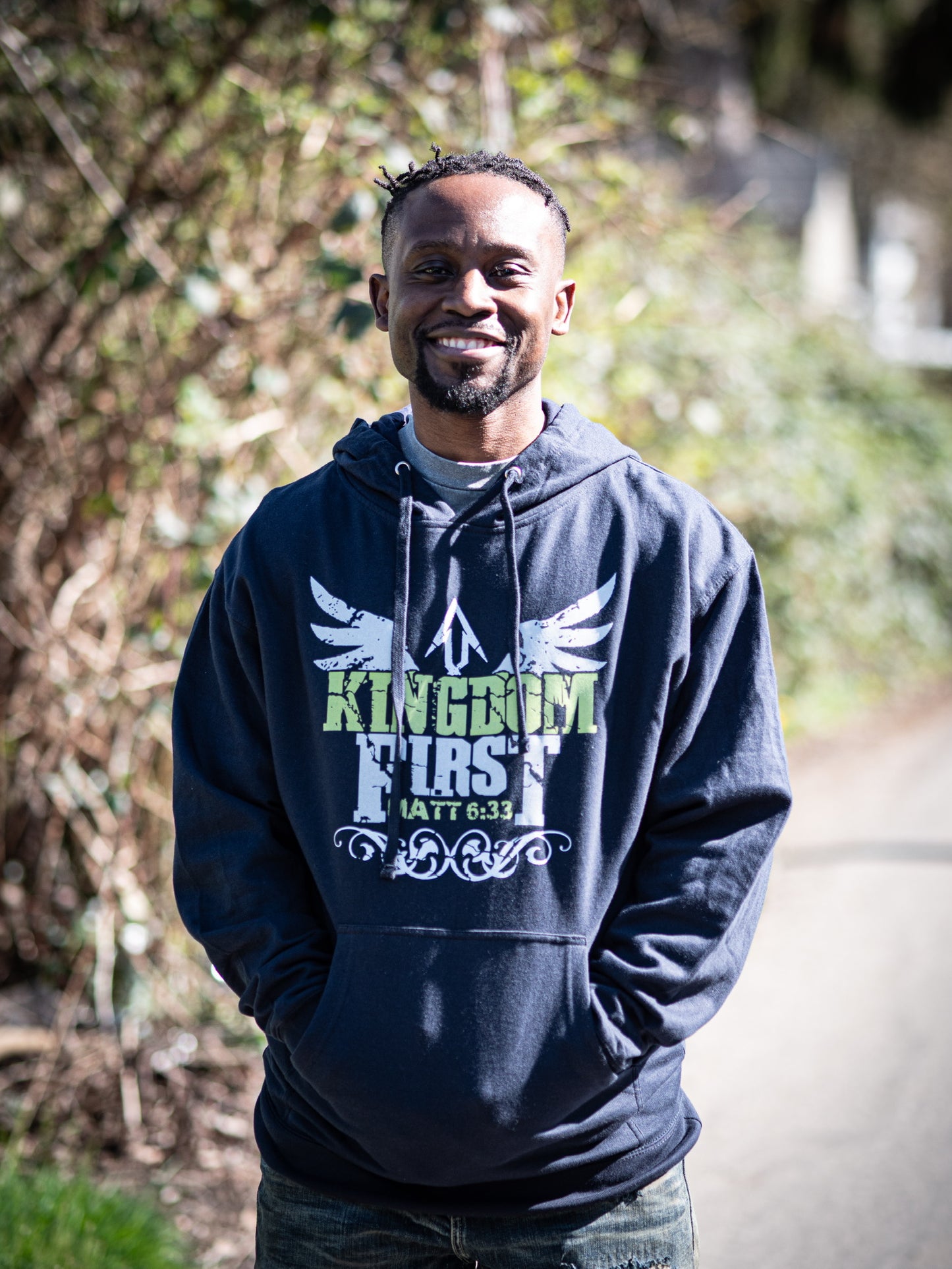 Kingdom 1st Navy Hoodie (Seahawks Print - white gray & lime)