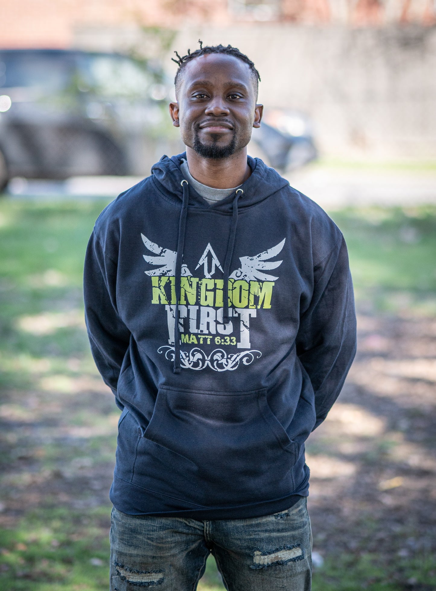 Kingdom 1st Navy Hoodie (Seahawks Print - white gray & lime)