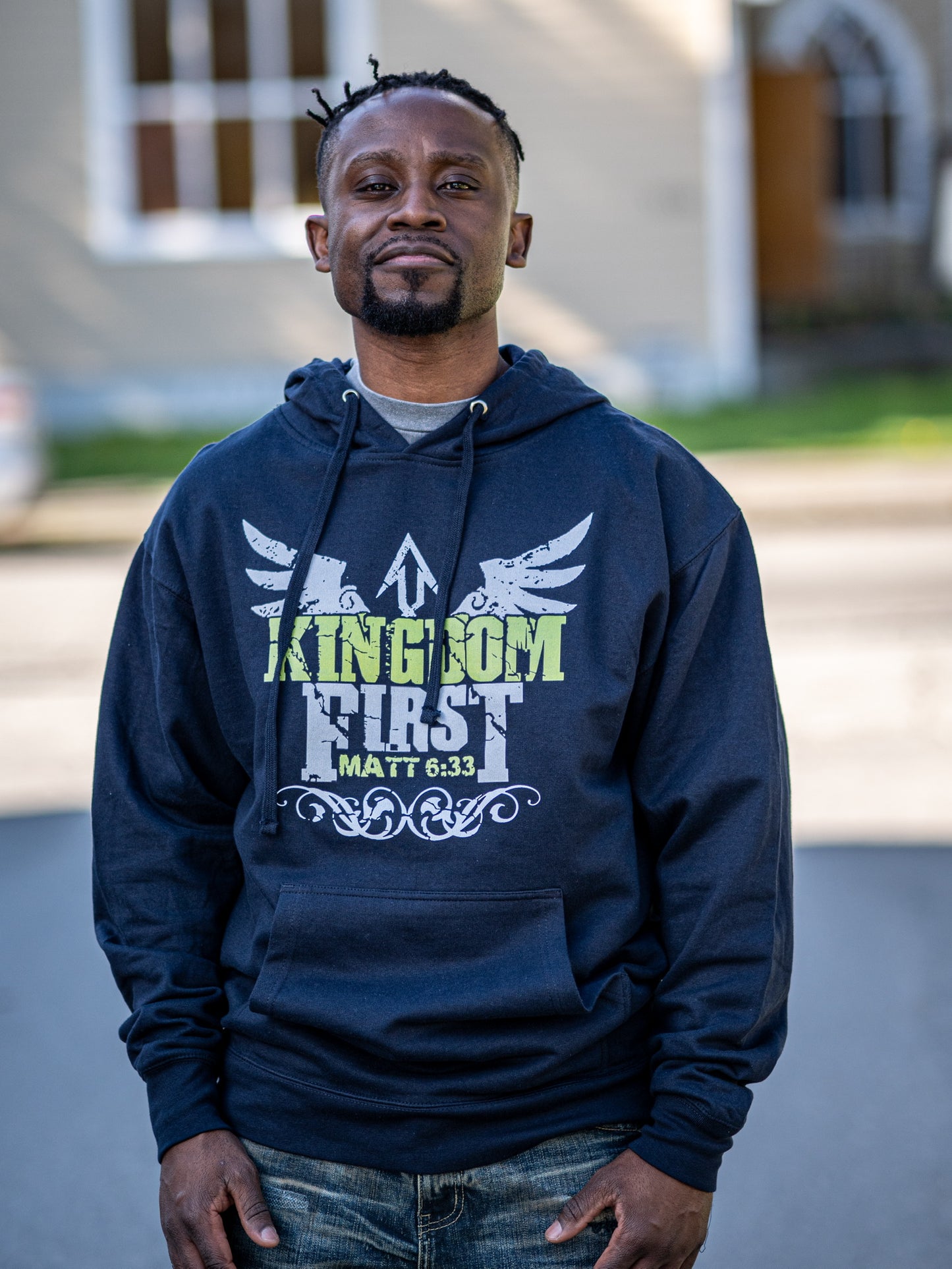 Kingdom 1st Navy Hoodie (Seahawks Print - white gray & lime)