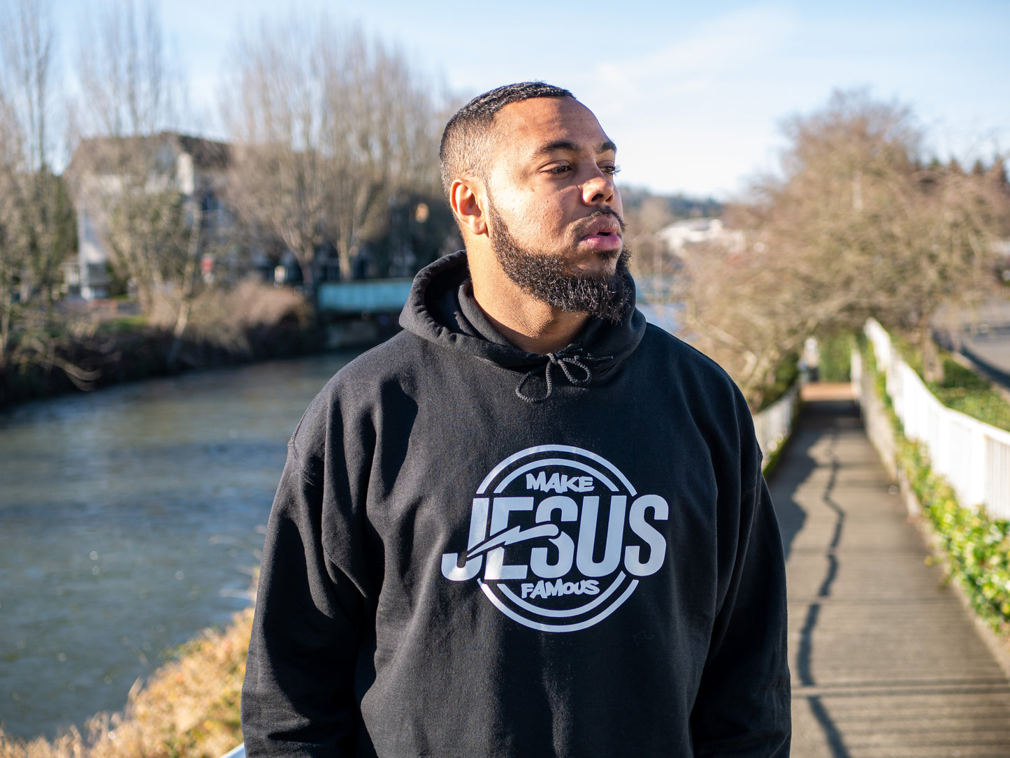 Make Jesus Famous Hoodies (White Print)