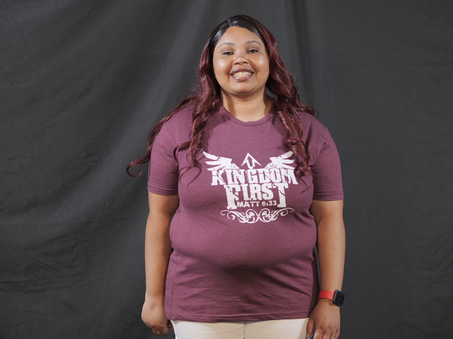 Kingdom 1st T-Shirt (Maroon With White Print)